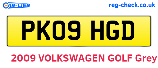 PK09HGD are the vehicle registration plates.
