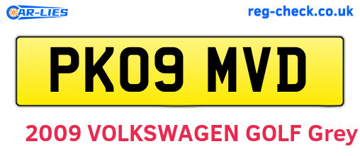 PK09MVD are the vehicle registration plates.