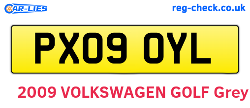 PX09OYL are the vehicle registration plates.