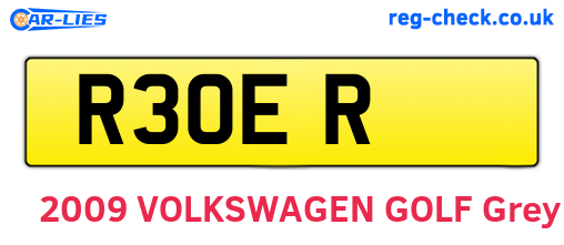 R3OER are the vehicle registration plates.