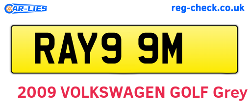 RAY99M are the vehicle registration plates.
