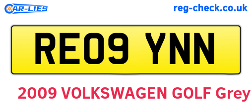 RE09YNN are the vehicle registration plates.