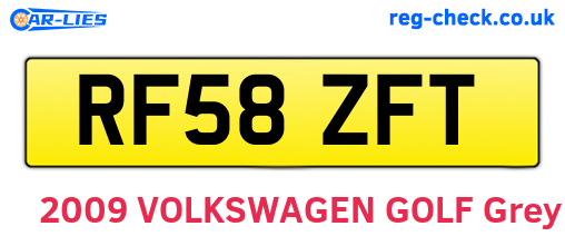 RF58ZFT are the vehicle registration plates.