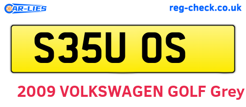 S35UOS are the vehicle registration plates.