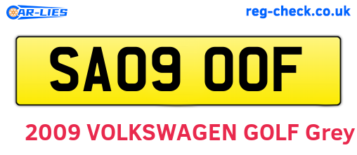 SA09OOF are the vehicle registration plates.