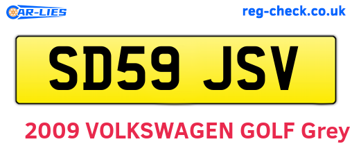 SD59JSV are the vehicle registration plates.