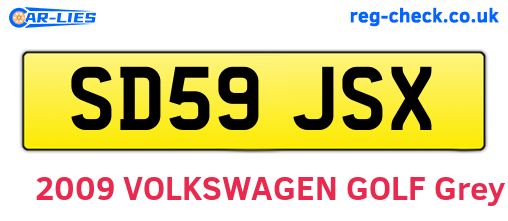 SD59JSX are the vehicle registration plates.