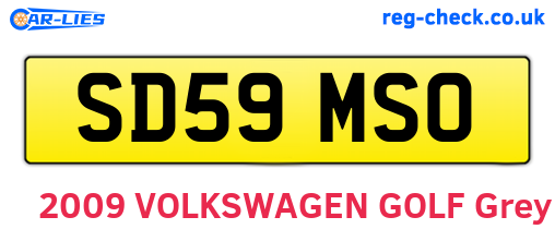 SD59MSO are the vehicle registration plates.