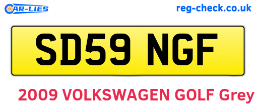 SD59NGF are the vehicle registration plates.