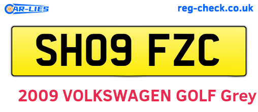SH09FZC are the vehicle registration plates.