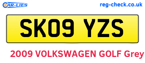 SK09YZS are the vehicle registration plates.