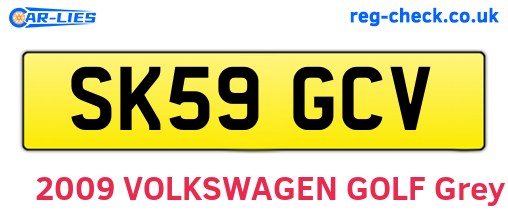 SK59GCV are the vehicle registration plates.