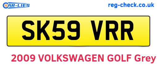 SK59VRR are the vehicle registration plates.