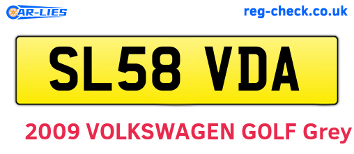 SL58VDA are the vehicle registration plates.