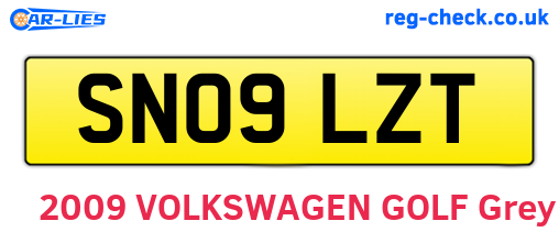 SN09LZT are the vehicle registration plates.