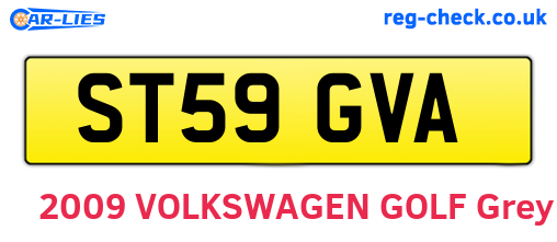 ST59GVA are the vehicle registration plates.