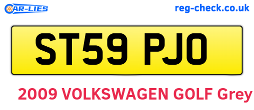 ST59PJO are the vehicle registration plates.
