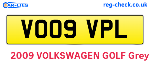 VO09VPL are the vehicle registration plates.