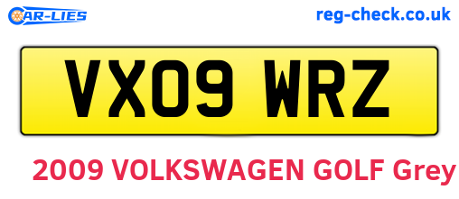 VX09WRZ are the vehicle registration plates.