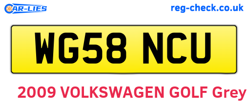 WG58NCU are the vehicle registration plates.