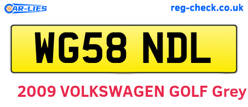 WG58NDL are the vehicle registration plates.