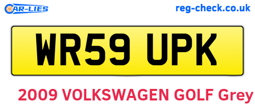 WR59UPK are the vehicle registration plates.