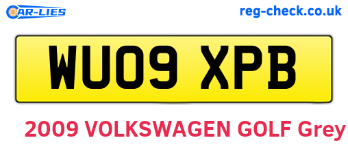 WU09XPB are the vehicle registration plates.