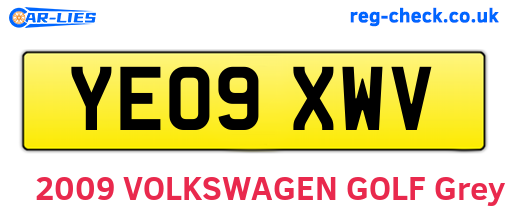 YE09XWV are the vehicle registration plates.