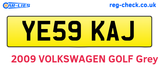 YE59KAJ are the vehicle registration plates.