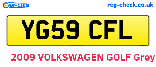 YG59CFL are the vehicle registration plates.