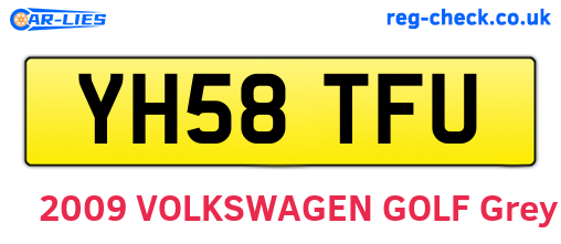 YH58TFU are the vehicle registration plates.