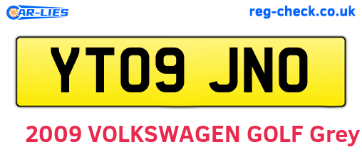 YT09JNO are the vehicle registration plates.
