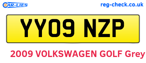 YY09NZP are the vehicle registration plates.