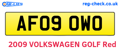 AF09OWO are the vehicle registration plates.