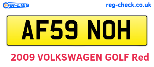 AF59NOH are the vehicle registration plates.