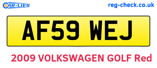 AF59WEJ are the vehicle registration plates.