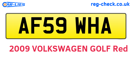 AF59WHA are the vehicle registration plates.