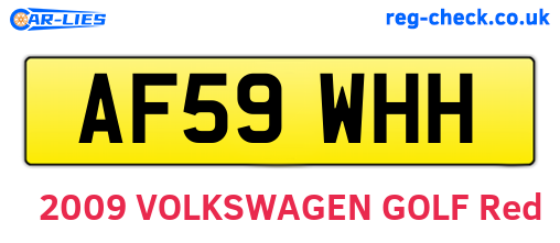 AF59WHH are the vehicle registration plates.