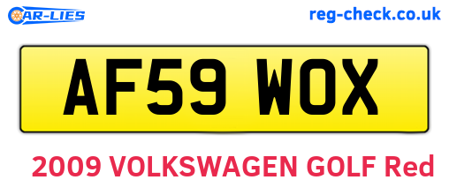 AF59WOX are the vehicle registration plates.