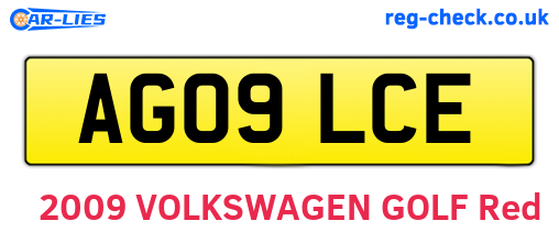 AG09LCE are the vehicle registration plates.