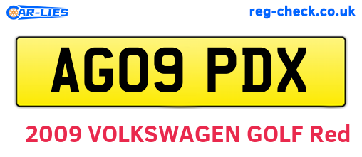 AG09PDX are the vehicle registration plates.