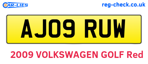 AJ09RUW are the vehicle registration plates.