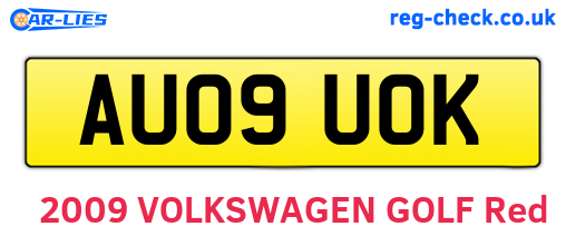 AU09UOK are the vehicle registration plates.