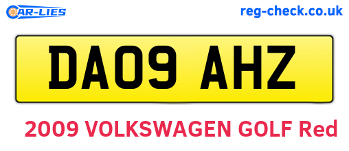 DA09AHZ are the vehicle registration plates.