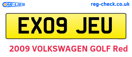 EX09JEU are the vehicle registration plates.