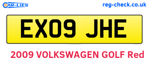 EX09JHE are the vehicle registration plates.