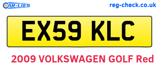 EX59KLC are the vehicle registration plates.