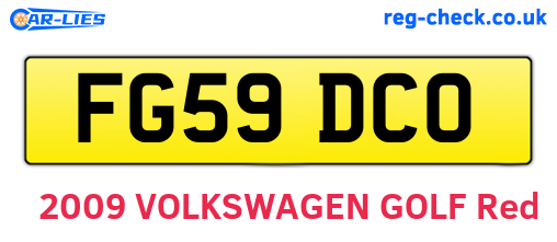 FG59DCO are the vehicle registration plates.