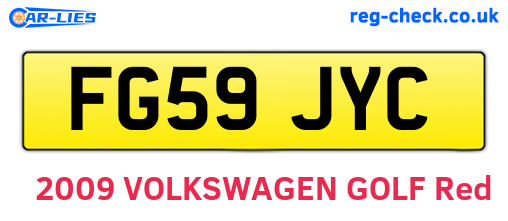 FG59JYC are the vehicle registration plates.