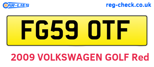FG59OTF are the vehicle registration plates.